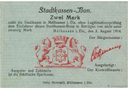 2 Mark GERMANY Mulhouse 1914 JP.68-273 AU+