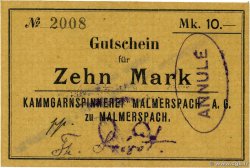 10 Mark Annulé ALEMANIA Malmerspach 1914 JP.68-191