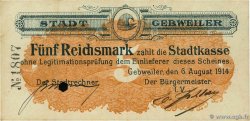 5 Reichsmark Annulé DEUTSCHLAND Gebweiler 1914 JP.68-114