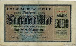 5000 Mark GERMANY Munich 1922 PS.0925 F