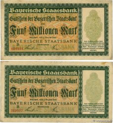 5 Millionen Mark Lot GERMANY Münich 1923  VG