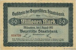 50 Millionen Mark ALLEMAGNE Münich 1923 