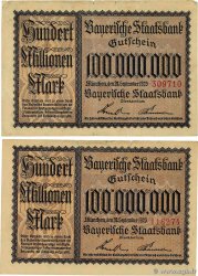 100 Millionen Mark Lot GERMANIA Münich 1923 P.-- B a MB