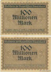 100 Millionen Mark Lot GERMANIA Münich 1923 P.-- B a MB