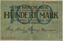 100 Mark ALLEMAGNE Mannheim 1918 PS.0907