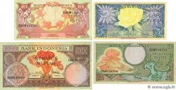 5, 10, 25 et 100 Rupiah Lot INDONÉSIE  1957 P.065, P.066, P.067 et P.069 TTB