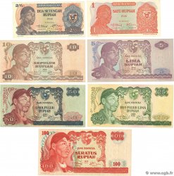 1 au 100 Rupiah Lot INDONESIA  1968 P.102 au P.108a