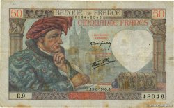 50 Francs JACQUES CŒUR FRANKREICH  1940 F.19.01 S