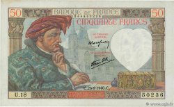 50 Francs JACQUES CŒUR FRANCIA  1940 F.19.03 MBC+