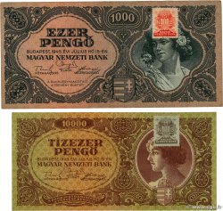 1000 et 10000 Pengö Lot HUNGARY  1945 P.118b et P.119b VF - XF