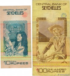 10 et 100 Rupees Lot SEYCHELLES  1983 P.28a et P.31a MB