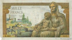 1000 Francs DÉESSE DÉMÉTER FRANKREICH  1942 F.40.06 S