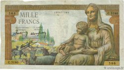 1000 Francs DÉESSE DÉMÉTER FRANKREICH  1943 F.40.22 S