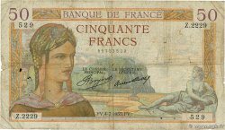 50 Francs CÉRÈS FRANKREICH  1935 F.17.12