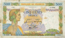 500 Francs LA PAIX FRANKREICH  1942 F.32.34