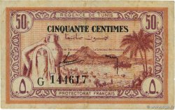 50 Centimes TUNISIA  1943 P.54 VF