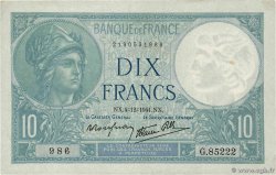 10 Francs MINERVE modifié FRANKREICH  1941 F.07.30 SS