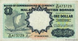 1 Dollar MALAISIE et BORNEO BRITANNIQUE  1959 P.08A