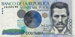 20000 Pesos COLOMBIA  2001 P.454c MBC+