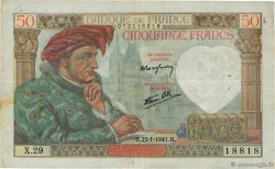 50 Francs JACQUES CŒUR FRANKREICH  1941 F.19.05 S