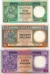 10, 20 et 50 Dollars Lot HONG-KONG  1985 P.191c, P.193a et P.197a MBC