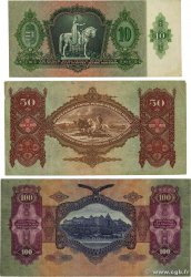 10, 50 et 100 Pengö Lot HUNGARY  1930 P.098, P.099 et P.100 F - VF