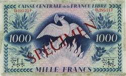 1000 Francs Phénix Spécimen AFRIQUE ÉQUATORIALE FRANÇAISE Brazzaville 1945 P.14s1