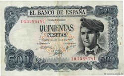 500 Pesetas ESPAGNE  1971 P.153a TB