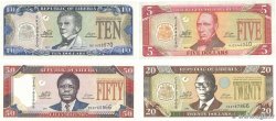 5 au 50 Dollars Lot LIBERIA  2009 P.26 au P.29 UNC