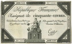 50 Livres FRANKREICH  1792 Ass.39a