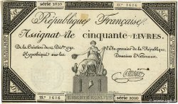 50 Livres Numéro spécial FRANKREICH  1792 Ass.39a