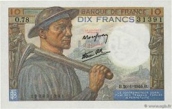 10 Francs MINEUR FRANKREICH  1944 F.08.11