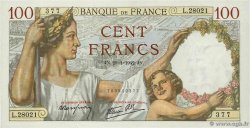 100 Francs SULLY FRANKREICH  1942 F.26.65