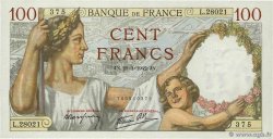 100 Francs SULLY FRANCE  1942 F.26.65 UNC-