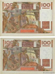 100 Francs JEUNE PAYSAN Lot FRANCIA  1952 F.28.32 SC