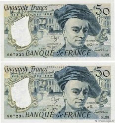 50 Francs QUENTIN DE LA TOUR Consécutifs FRANCE  1990 F.67.16