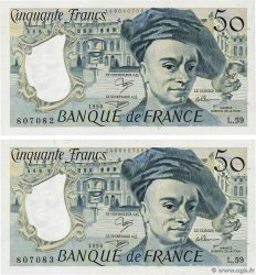 50 Francs QUENTIN DE LA TOUR Consécutifs FRANKREICH  1990 F.67.16