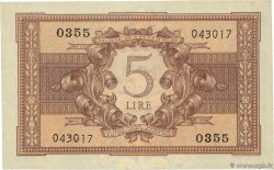 5 Lire ITALY  1944 P.031c UNC