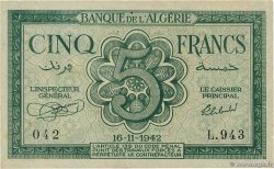 5 Francs ALGERIA  1942 P.091