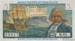 5 Francs Bougainville SAINT PIERRE ET MIQUELON  1946 P.22 NEUF