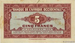 5 Francs AFRIQUE OCCIDENTALE FRANÇAISE (1895-1958)  1942 P.28a TTB