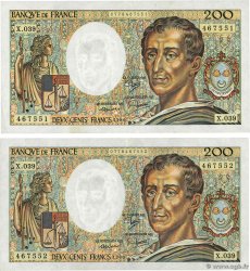 200 Francs MONTESQUIEU Consécutifs FRANKREICH  1986 F.70.06 fVZ