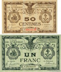 5 Centimes et 1 Franc Annulé FRANCE régionalisme et divers Saint-Brieuc 1918 JP.111.04 et 10 pr.NEUF