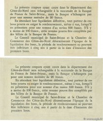 5 Centimes et 1 Franc Annulé FRANCE régionalisme et divers Saint-Brieuc 1918 JP.111.04 et 10 pr.NEUF