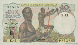 10 Francs FRENCH WEST AFRICA  1948 P.37 XF