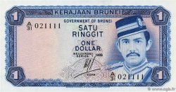 1 Ringgit - 1 Dollar BRUNEI  1985 P.06c ST