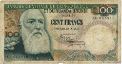 100 Francs BELGIAN CONGO  1959 P.33b G