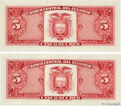 5 Sucres Consécutifs ECUADOR  1980 P.113c UNC