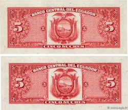 5 Sucres Consécutifs ECUADOR  1973 P.100d UNC