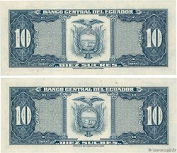 10 Sucres Consécutifs ECUADOR  1980 P.114b UNC